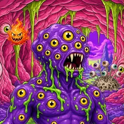 Oozlings #9185, Eyeball Cluster · Flesh Cave