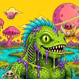 Oozlings #919, Swamp Fish · Turquoise Swamp