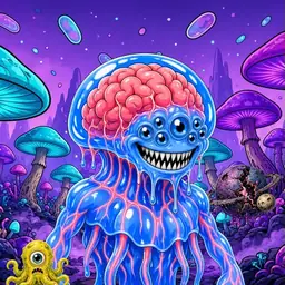 Oozlings #9190, Mutated Jellyfish Brain · Fungus Forest