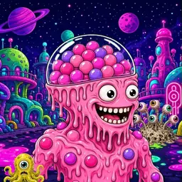 Oozlings #9191, Gumball Brain · Neon City