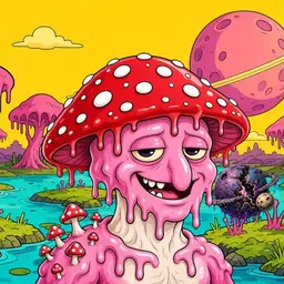 Oozlings #9192, Mushroom Head · Turquoise Swamp