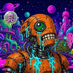 Oozlings #9194, Rusty Robot · Neon City