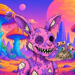 Oozlings #9196, Zombie Bunny · Mushroom Desert