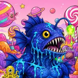 Oozlings #92, Anglerfish · Candy Planet