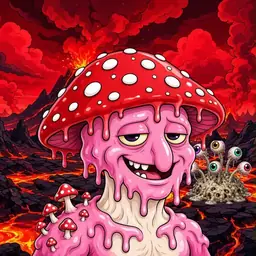 Oozlings #920, Mushroom Head · Lava Fields