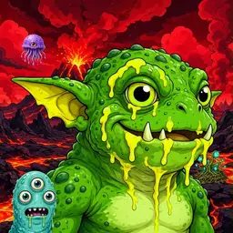 Oozlings #9200, Mutated Toad Goblin · Lava Fields