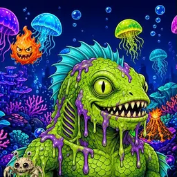 Oozlings #9204, Swamp Fish · Glow Reef