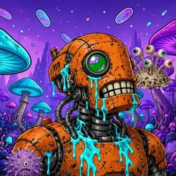 Oozlings #9205, Rusty Robot · Fungus Forest