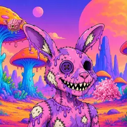 Oozlings #9209, Zombie Bunny · Mushroom Desert