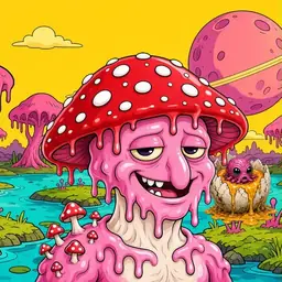 Oozlings #9213, Mushroom Head · Turquoise Swamp