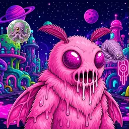 Oozlings #9215, Mutant Moth · Neon City