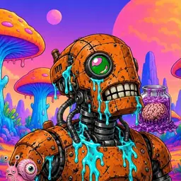 Oozlings #9219, Rusty Robot · Mushroom Desert