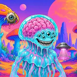 Oozlings #9220, Jellyfish Brain · Mushroom Desert