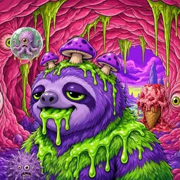 Oozlings #9232, Slime Sloth · Flesh Cave
