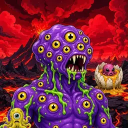 Oozlings #9243, Eyeball Cluster · Lava Fields