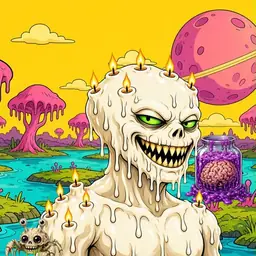 Oozlings #9244, Candle Wax · Turquoise Swamp