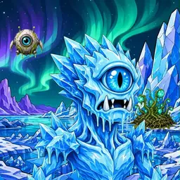 Oozlings #9245, Ice Cyclops · Aurora Ice