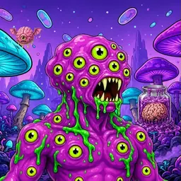 Oozlings #9246, Mutated Eyeball Cluster · Fungus Forest