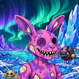 Oozlings #9254, Zombie Bunny · Aurora Ice