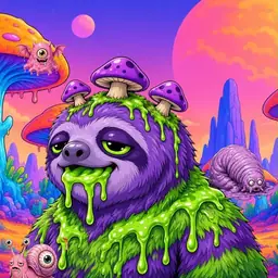 Oozlings #9259, Slime Sloth · Mushroom Desert