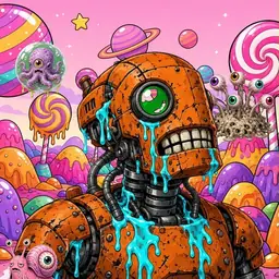 Oozlings #927, Rusty Robot · Candy Planet