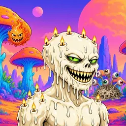 Oozlings #9272, Candle Wax · Mushroom Desert