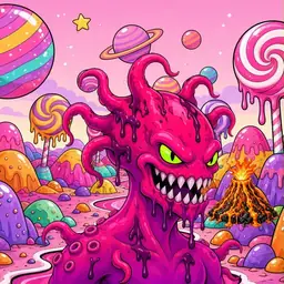 Oozlings #9274, Mutated Squid · Candy Planet