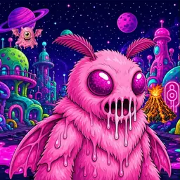 Oozlings #9278, Mutant Moth · Neon City