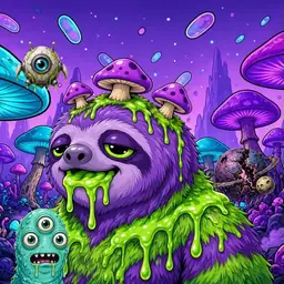 Oozlings #9279, Slime Sloth · Fungus Forest