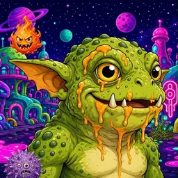 Oozlings #9280, Toad Goblin · Neon City