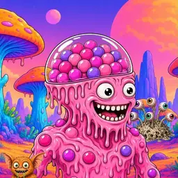 Oozlings #9284, Gumball Brain · Mushroom Desert