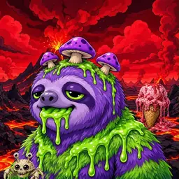Oozlings #9287, Slime Sloth · Lava Fields