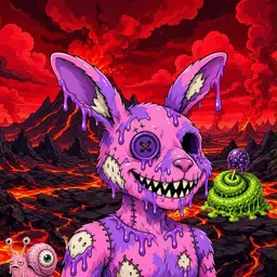 Oozlings #9292, Zombie Bunny · Lava Fields