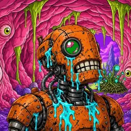 Oozlings #9296, Rusty Robot · Flesh Cave