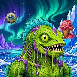 Oozlings #9297, Swamp Fish · Aurora Ice