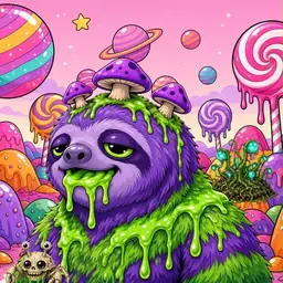 Oozlings #9301, Slime Sloth · Candy Planet