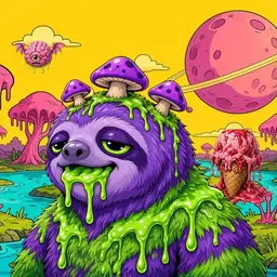 Oozlings #9302, Slime Sloth · Turquoise Swamp