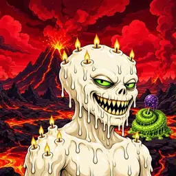 Oozlings #9304, Candle Wax · Lava Fields