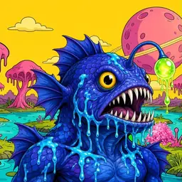 Oozlings #931, Anglerfish · Turquoise Swamp