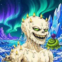 Oozlings #9311, Candle Wax · Aurora Ice