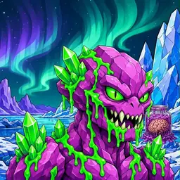 Oozlings #9312, Mutated Crystal Rock · Aurora Ice