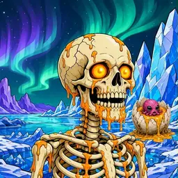 Oozlings #9313, Skull · Aurora Ice