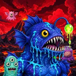 Oozlings #9315, Anglerfish · Lava Fields