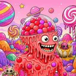 Oozlings #932, Mutated Gumball Brain · Candy Planet