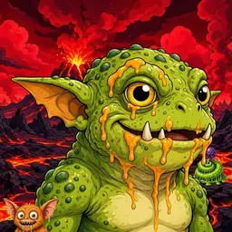 Oozlings #9326, Toad Goblin · Lava Fields