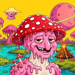 Oozlings #9327, Mushroom Head · Turquoise Swamp