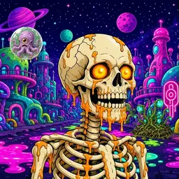 Oozlings #9329, Skull · Neon City