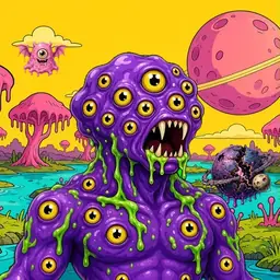 Oozlings #9331, Eyeball Cluster · Turquoise Swamp