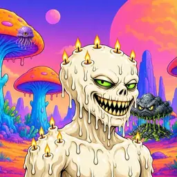 Oozlings #9332, Candle Wax · Mushroom Desert