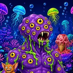 Oozlings #9334, Eyeball Cluster · Glow Reef